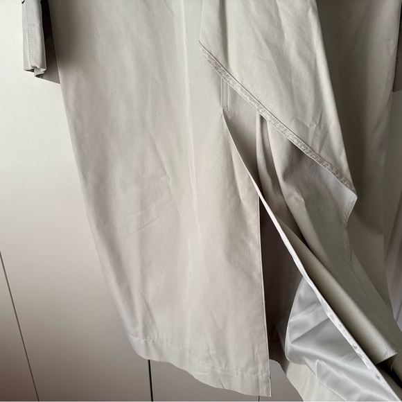 New women’s Zara Harvard University Tan Trench Coat cape button-down size M/L - Picture 3 of 16